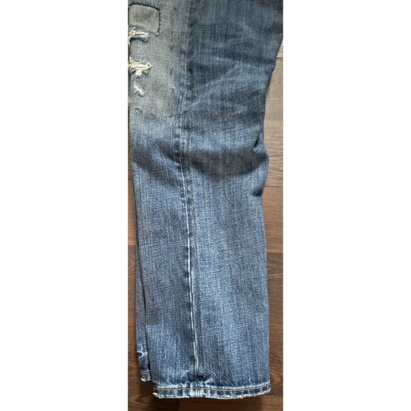$228 Mens Size 35x30 Polo Ralph Lauren Sullivan Slim Distressed Patchwork Jeans - Picture 8 of 13